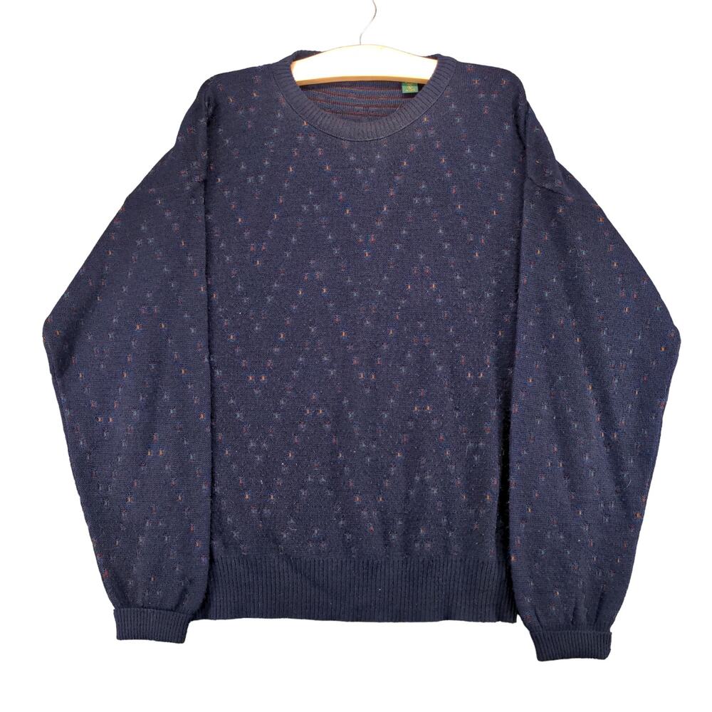 VTG Robinson's Private Stock Wool Blend Sweater SZ L Blue Made Italy